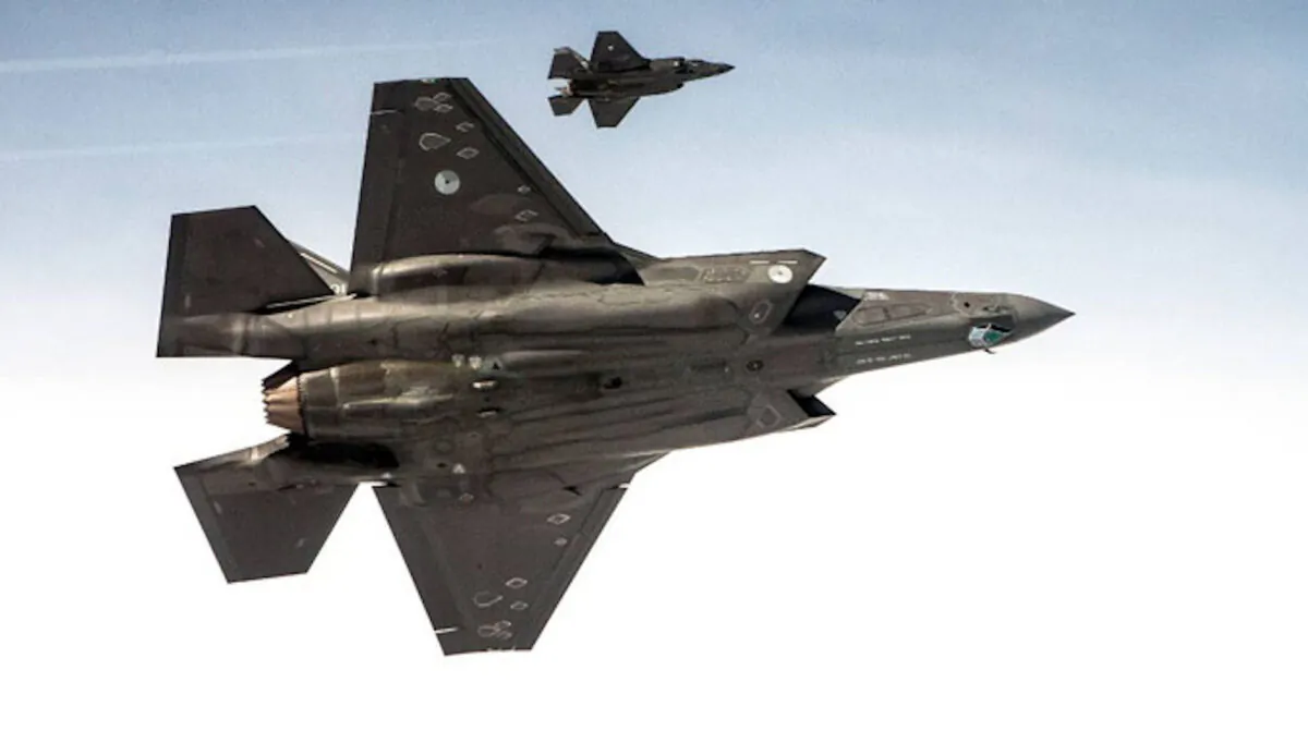 Two F-35 fighter jets of the Royal Netherlands Air Force are seen in a file photo. (Courtesy of Netherlands Air Force)