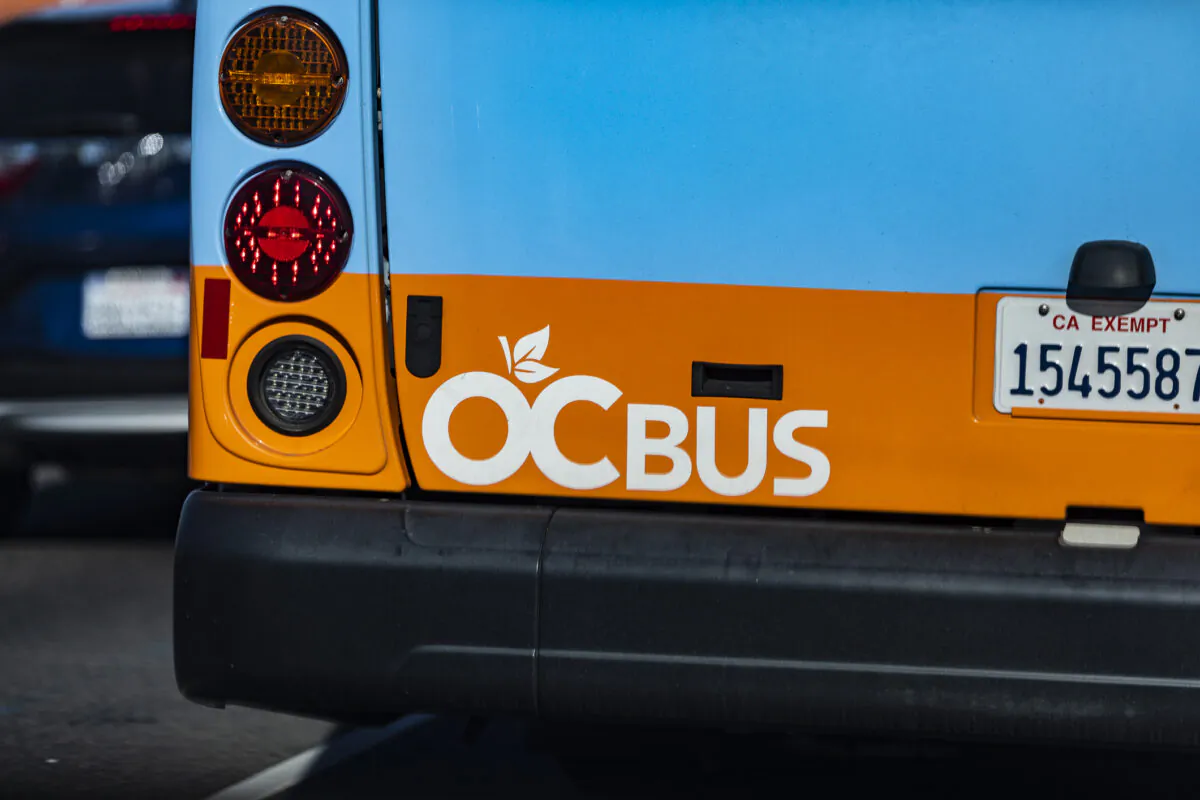 An OCTA bus in Orange, Calif., on Dec. 16, 2021. (John Fredricks/The Epoch Times)