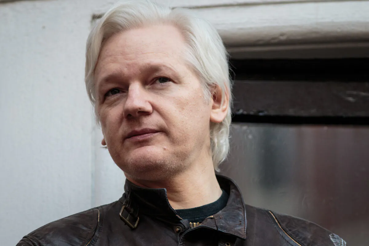 Julian Assange speaks to reporters in London on May 19, 2017. (Jack Taylor/Getty Images)