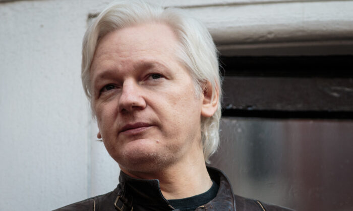 Julian Assange speaks to reporters in London on May 19, 2017. (Jack Taylor/Getty Images)