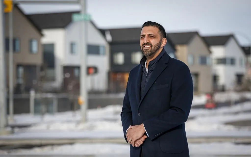 Liberal MP George Chahal in the Skyview Ranch community in Calgary on Jan. 30, 2021. (The Canadian Press/Jeff McIntosh)