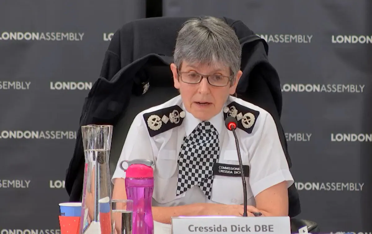 Metropolitan Police Commissioner Dame Cressida Dick appears before the Police and Crime Committee of the London Assembly, on Jan. 25, 2022. (PA)