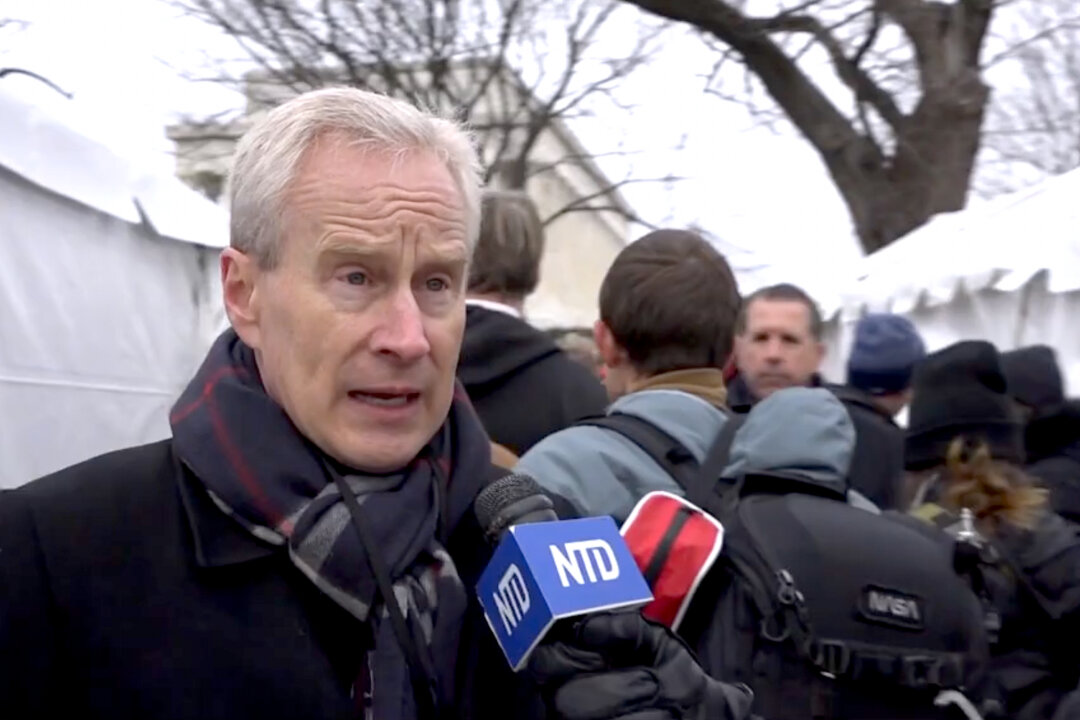 Dr. Peter McCullough in an interview with NTD's Capitol Reports program during "Defeat The Mandate" rally in Washington D.C., on Jan. 23, 2022. (Screenshot via The Epoch Times)