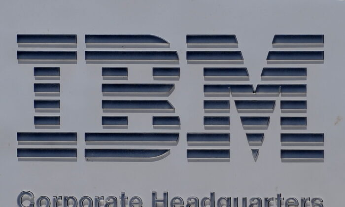 A sign marks the entrance to IBM Corporate Headquarters in Armonk, New York on March 20, 2009.  (Stan Honda /AFP via Getty Images)