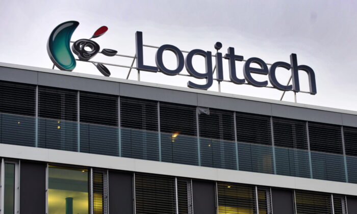 The logo of the Swiss computer control devices manufacturer Logitech is seen in front of the company offices in Morges, Switzerland, on Jan. 6, 2008. (Fabrice Coffrini/AFP via Getty Images)