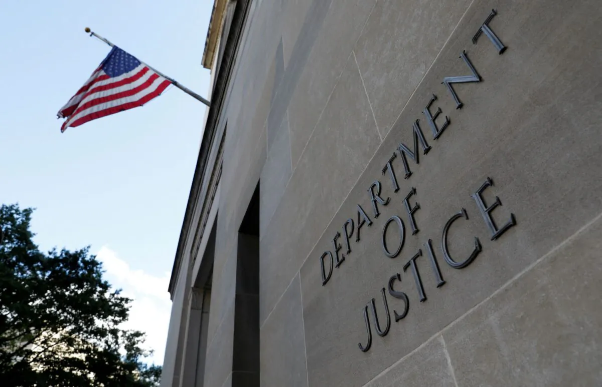 The United States Department of Justice headquarters in Washington, D.C., on Aug. 29, 2020. (Andrew Kelly/Reuters)