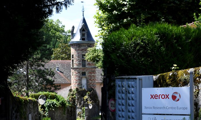 The entrance of the Xerox research center dedicated to artificial intelligence in Meylan, France, on June 27, 2017. (Jean-Pierre Clatot/AFP via Getty Images)
