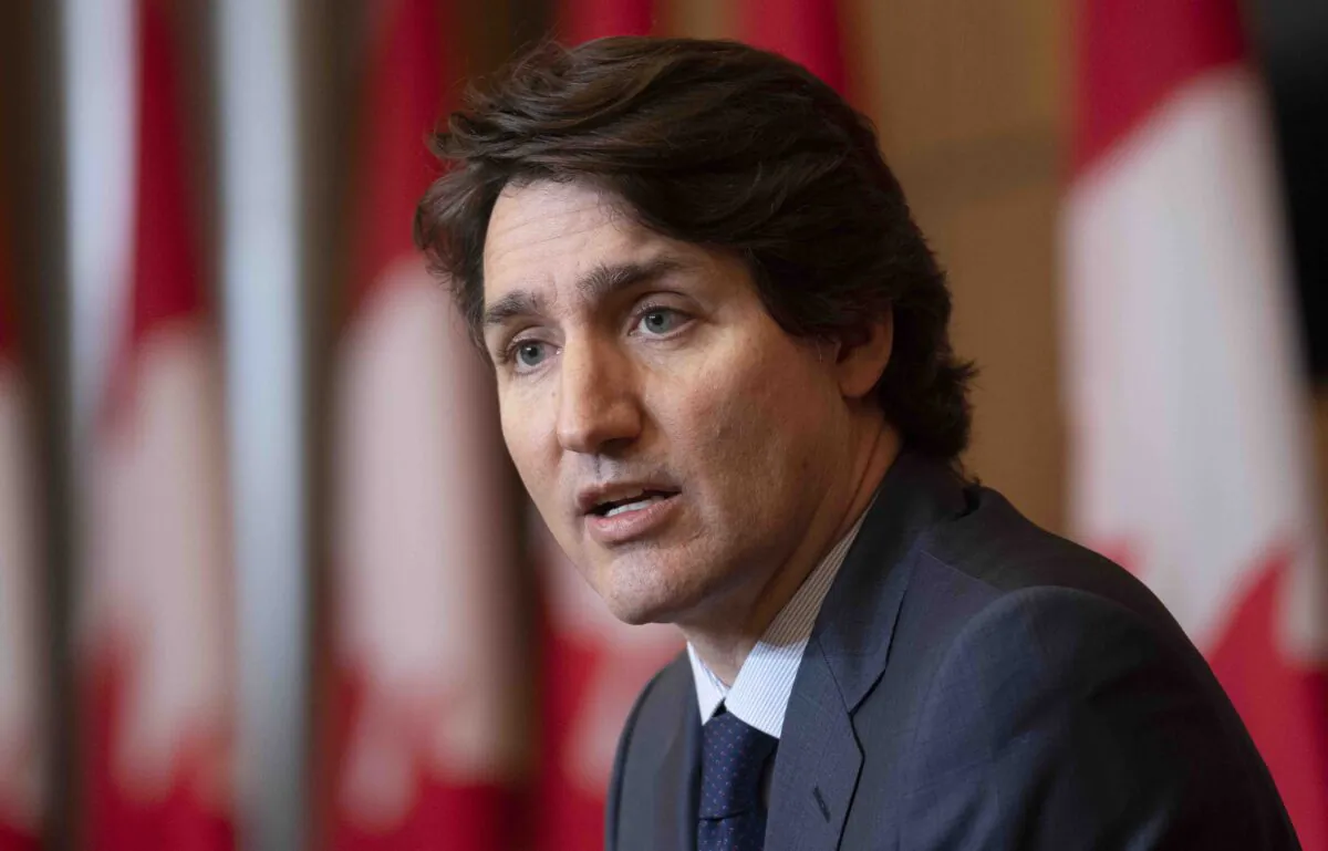 Canadian Prime Minister Justin Trudeau responds to a question during a news conference, Jan. 19, 2022 in Ottawa.  (The Canadian Press/Adrian Wyld)