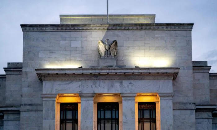 The Marriner S. Eccles Federal Reserve building in Washington on Jan. 25, 2022. (Stefani Reynolds/AFP via Getty Images)