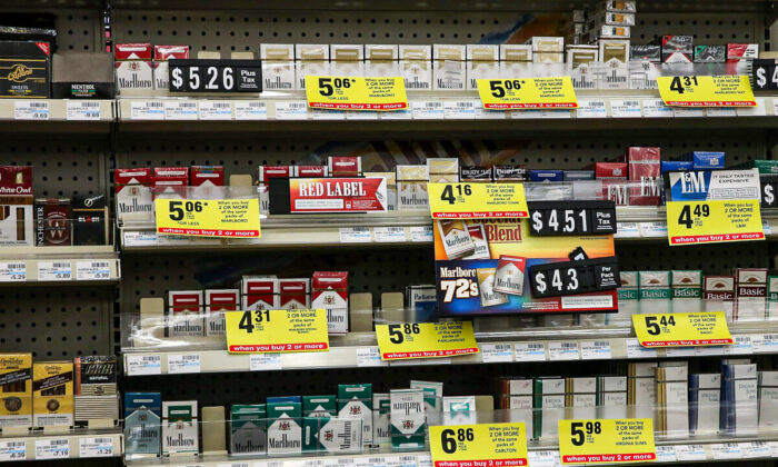 Packs of cigarettes are displayed on a shelf at a CVS store in Greenbrae, Calif., on Feb. 6, 2014. (Justin Sullivan/Getty Images)