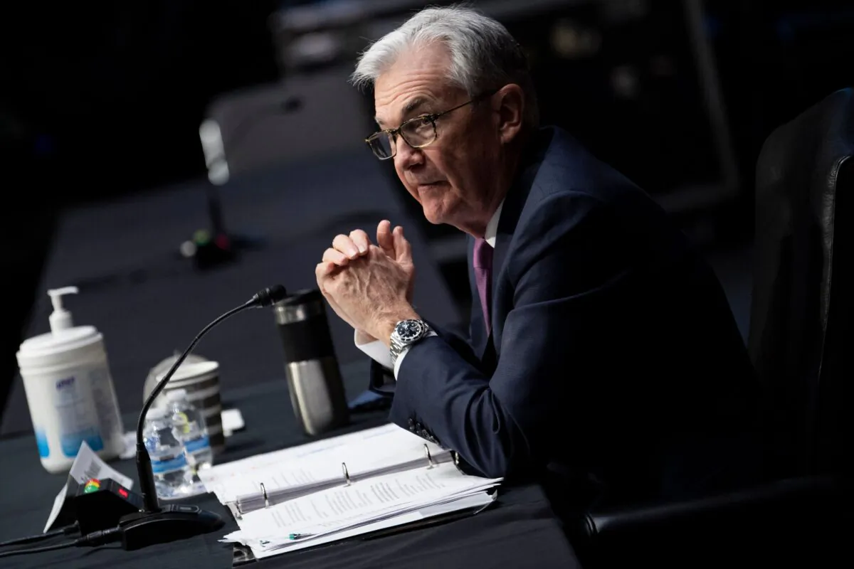 Federal Reserve Board Chairman Jerome Powell speaks during his re-nominations hearing of the Senate Banking, Housing and Urban Affairs Committee on Capitol Hill in Washington, on Jan. 11, 2022. (Brendan Smialowski/Pool/AFP via Getty Images)