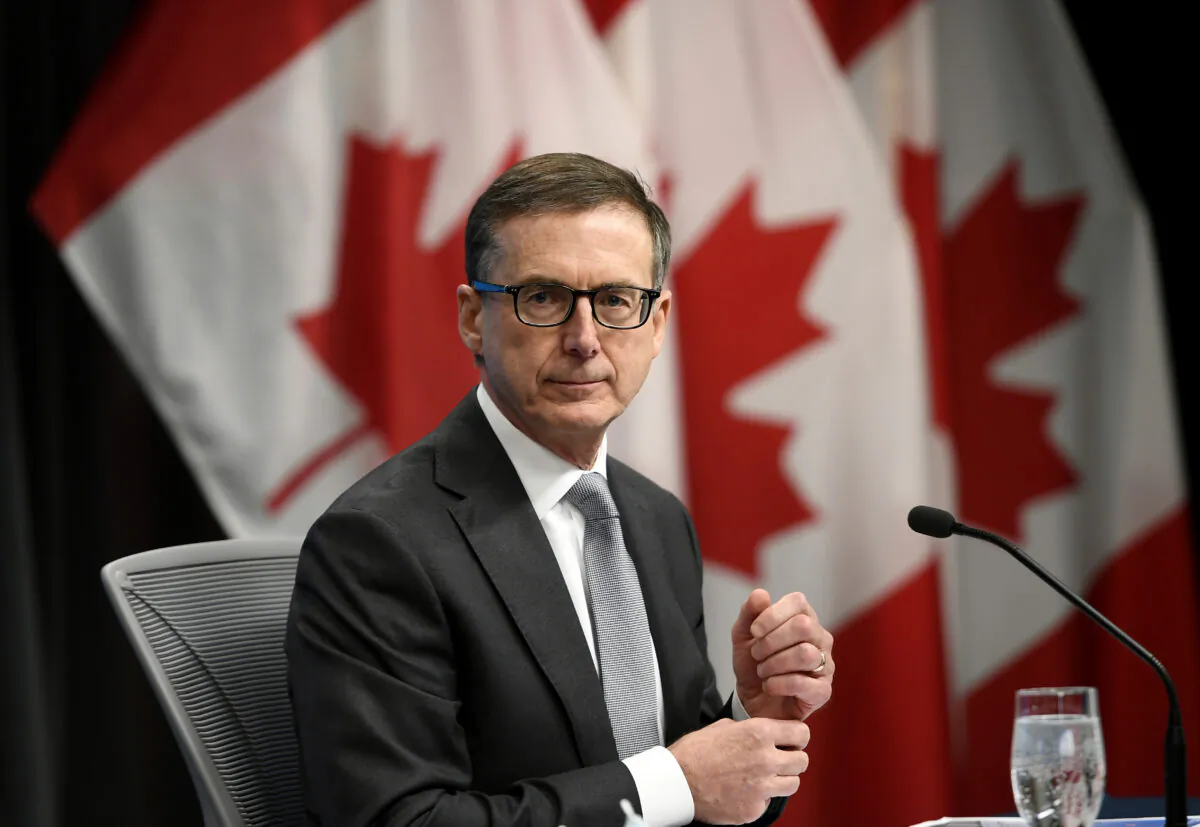 Bank of Canada Governor Tiff Macklem prepares for a press conference in Ottawa on Dec. 15, 2021. (Justin Tang/The Canadian Press)