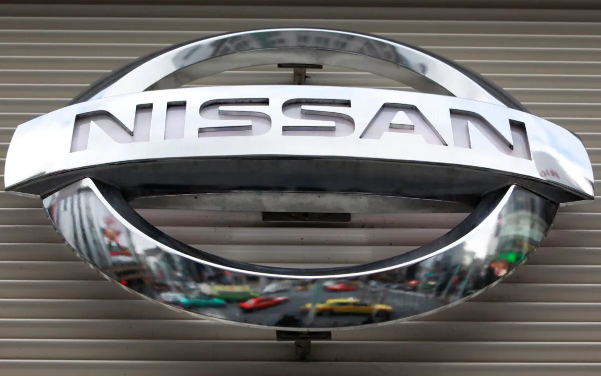 The logo of the Nissan Motors Co. is shown a showroom in Tokyo's Ginza shopping district, on Feb. 8, 2012. (Shizuo Kambayashi/AP Photo)
