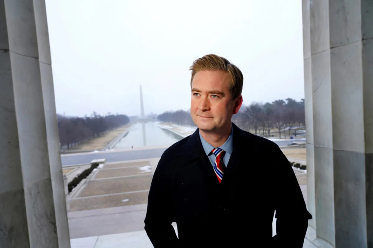 Fox News White House correspondent Peter Doocy in Washington, D.C., on Feb. 13, 2021. (Los Angeles Times via TCA)