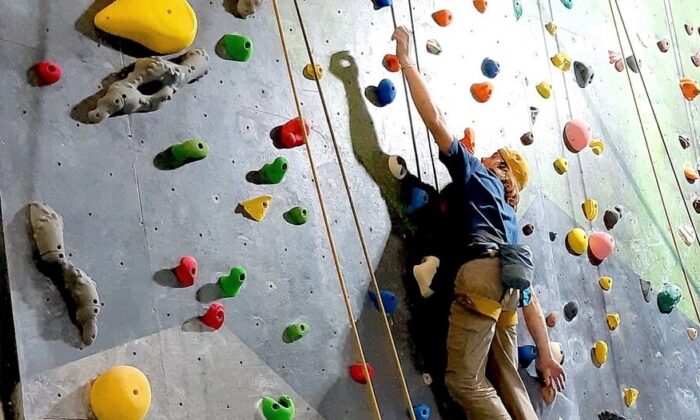 Climber at Hangout Indoor Rock Climbing Centre in Perth, Australia. (Supplied)