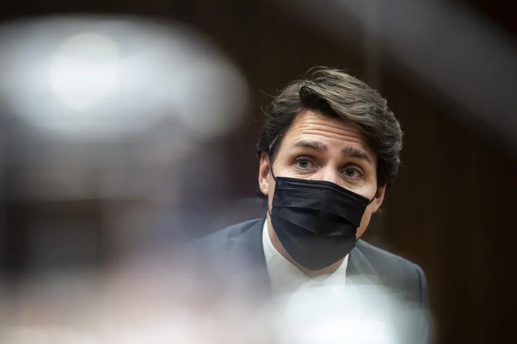 Prime Minister Justin Trudeau participates in a year end interview with The Canadian Press in Ottawa, on Dec. 16, 2021. (The Canadian Press/Justin Tang) 