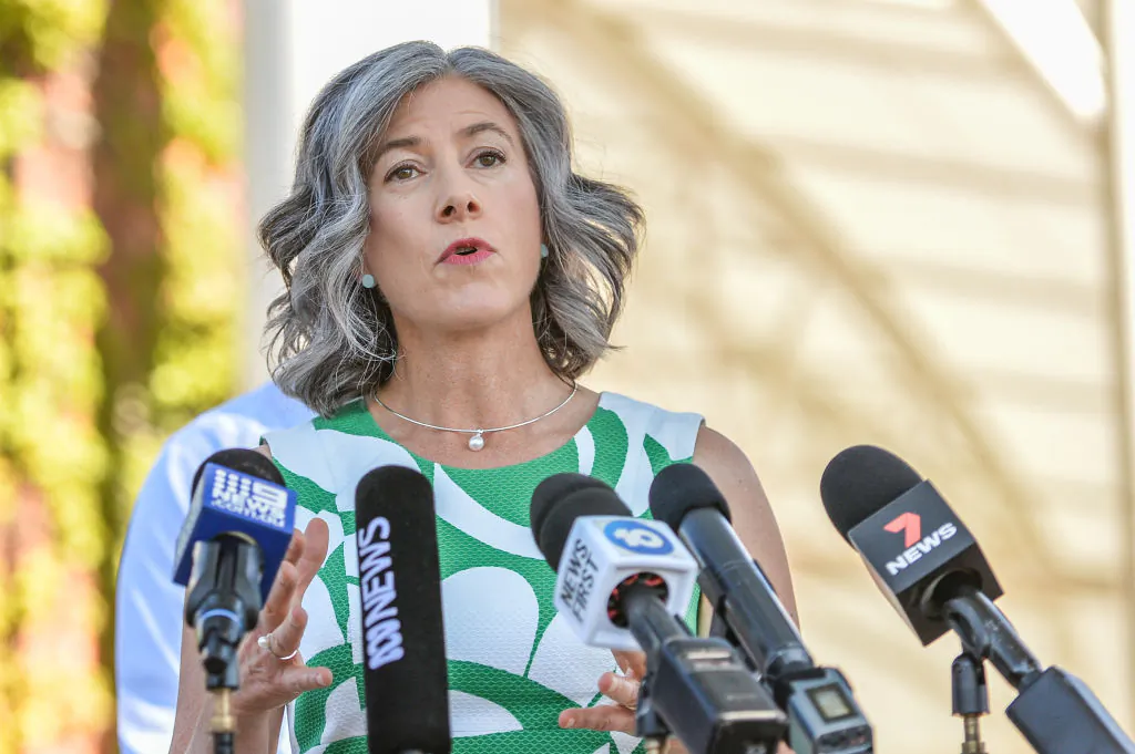 Professor Nicola Spurrier,
Chief Public Health Officer for SA Health speaks during a media opportunity at the Memorial Drive Tennis Centre in Adelaide, Australia on January 09, 2021. (Photo by Sue McKay/Getty Images)