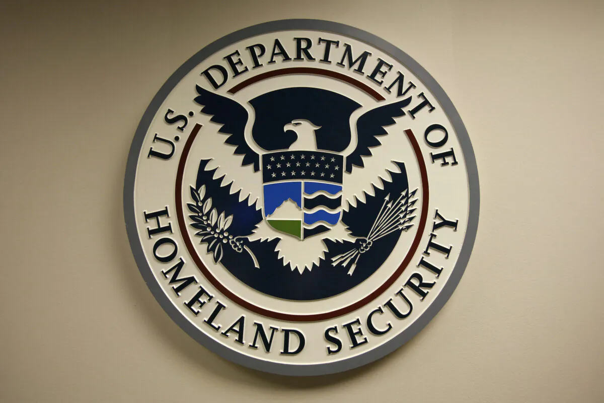 U.S. Department of Homeland Security emblem is pictured at the National Cybersecurity & Communications Integration Center (NCCIC) located just outside Washington in Arlington, Va., on Sept. 24, 2010. (Hyungwon Kang/Reuters)