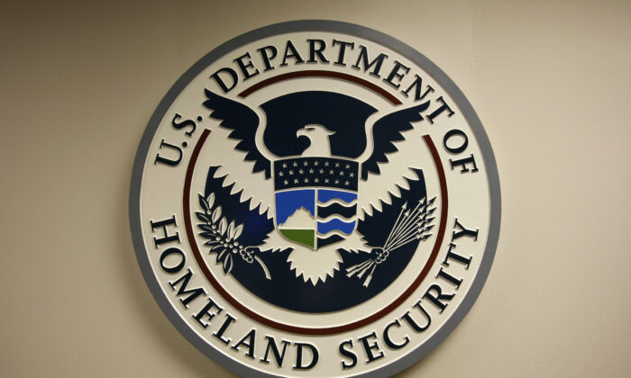 U.S. Department of Homeland Security emblem is pictured at the National Cybersecurity & Communications Integration Center (NCCIC) located just outside Washington in Arlington, Va., on Sept. 24, 2010. (Hyungwon Kang/Reuters)