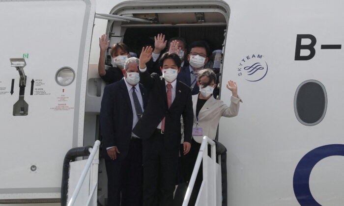 Taiwan's Vice President William Lai arrives to attend the swearing-in ceremony of Honduras' President-elect Xiomara Castro, at the Enrique Soto Cano Military Air Base, in Comayagua, Honduras January 26, 2022. REUTERS/Edgard Garrido