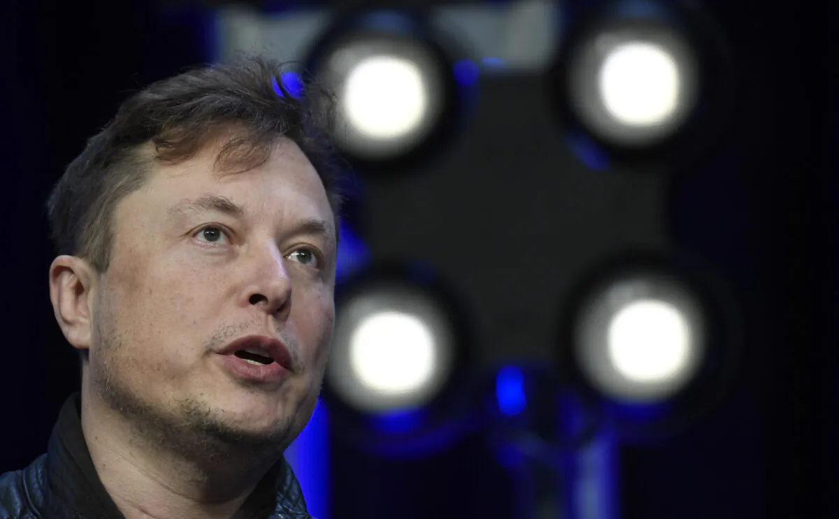 Tesla and SpaceX Chief Executive Officer Elon Musk speaks at the SATELLITE Conference and Exhibition in Washington on March 9, 2020. (Susan Walsh, File/AP Photo)