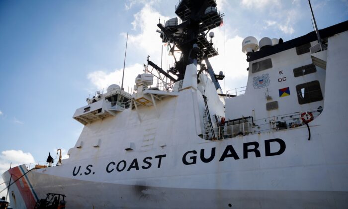 A U.S. Coast Guard vessel docks at Port Everglades in Fort Lauderdale, Fla., on Nov. 22, 2021. (Eva Marie Uzcategui/AFP via Getty Images)
