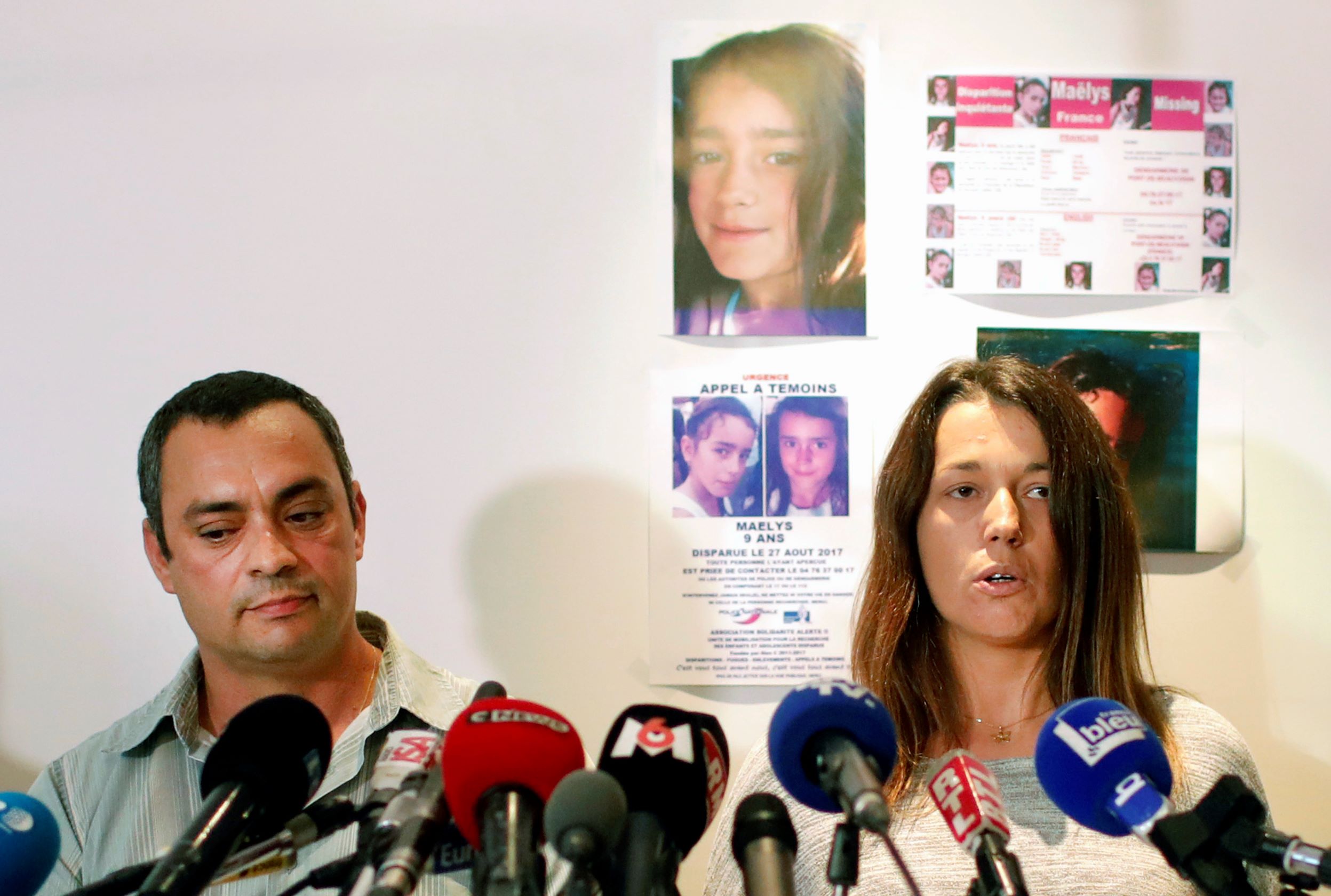 The murdered girl's father, Meiris, Joachim de Araujo (left) and his wife, Jennifer