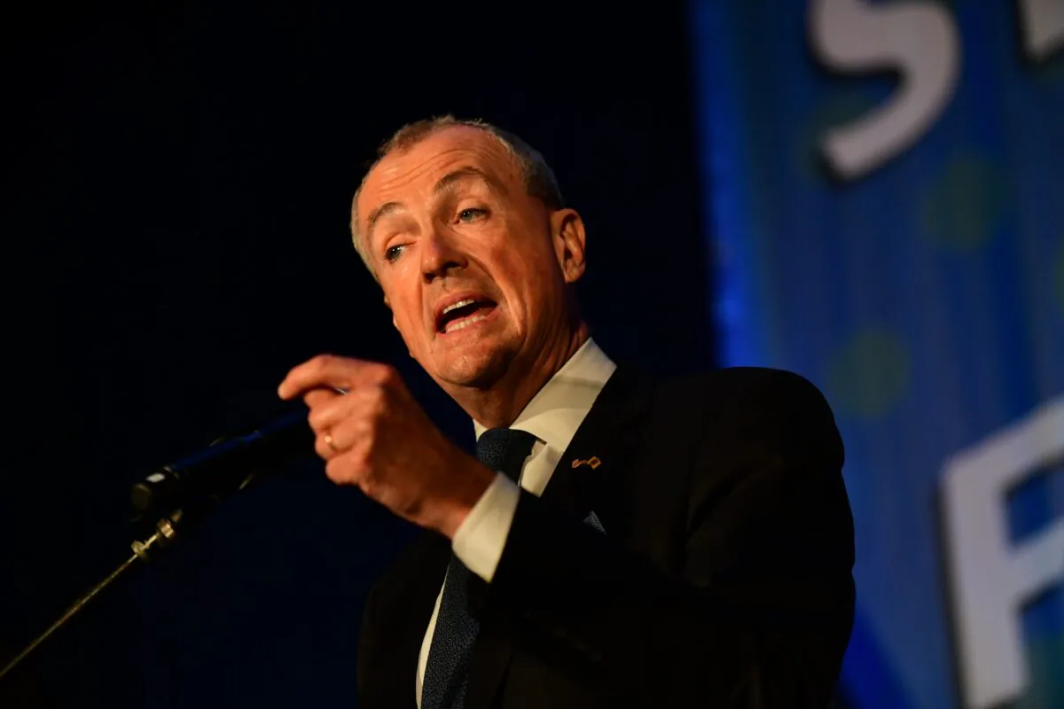 New Jersey Gov. Phil Murphy speaks in Asbury Park, N.J., on Nov. 2, 2021. (Mark Makela/Getty Images)