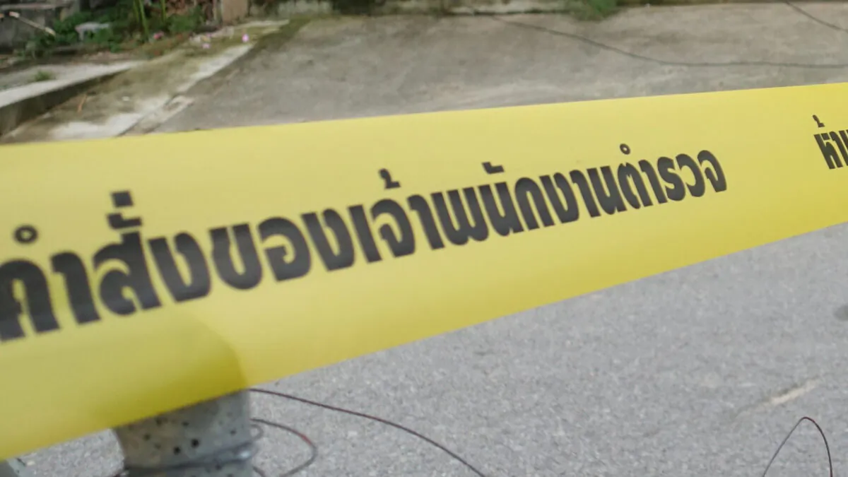 Police tape in Thailand in a file photo. (Jerome Taylor/AFP via Getty Images)