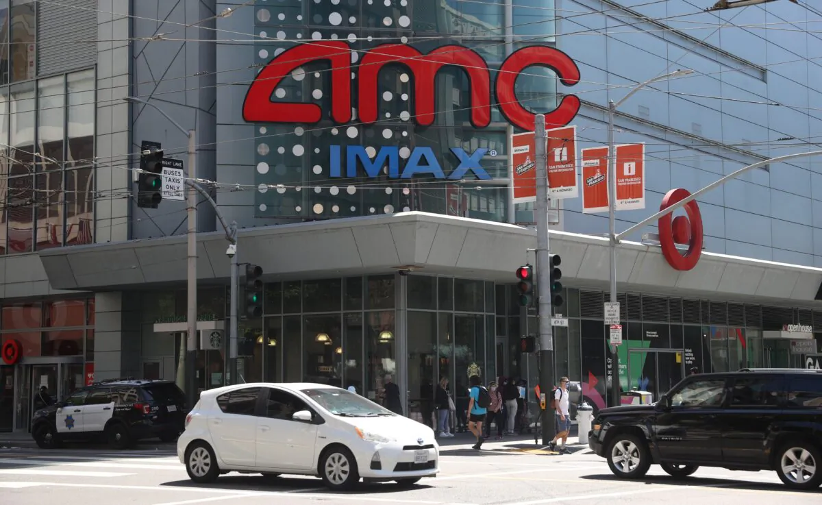 The AMC Metreon 16 theaters in San Francisco, on Aug. 10, 2021. (Justin Sullivan/Getty Images)