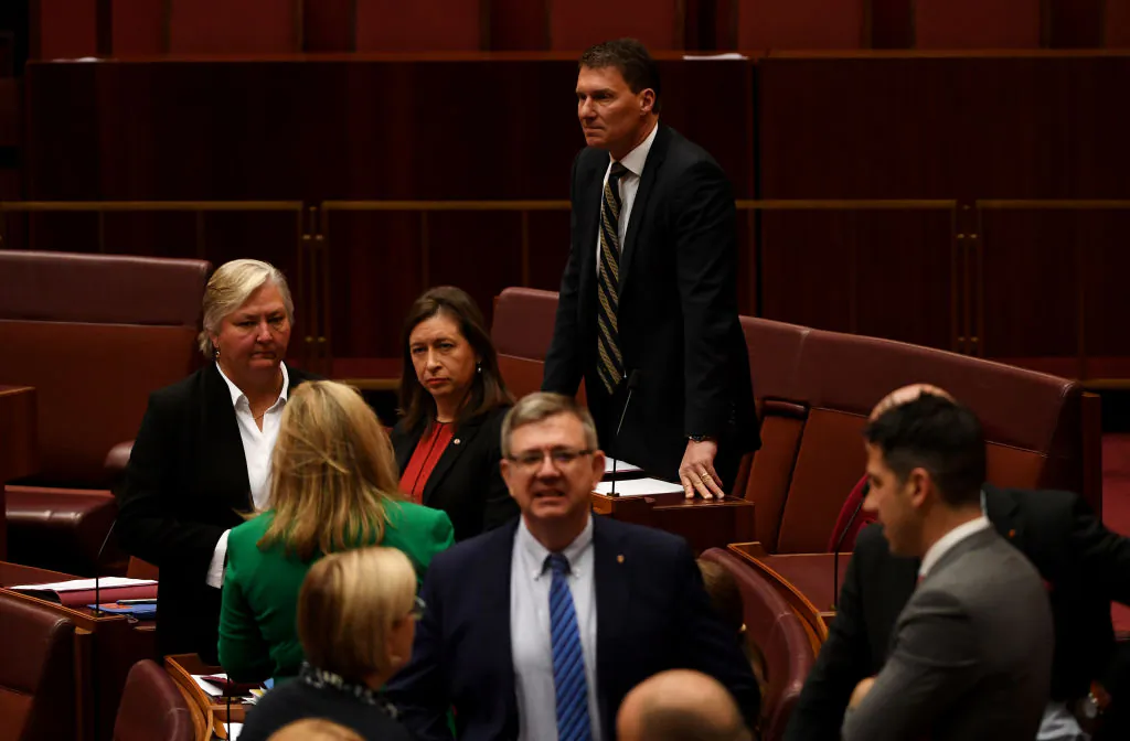 Senator Sam McMahon(L) in the Senate at Parliament House in Canberra, Australia on September 09, 2019. (Photo by Tracey Nearmy/Getty Images)