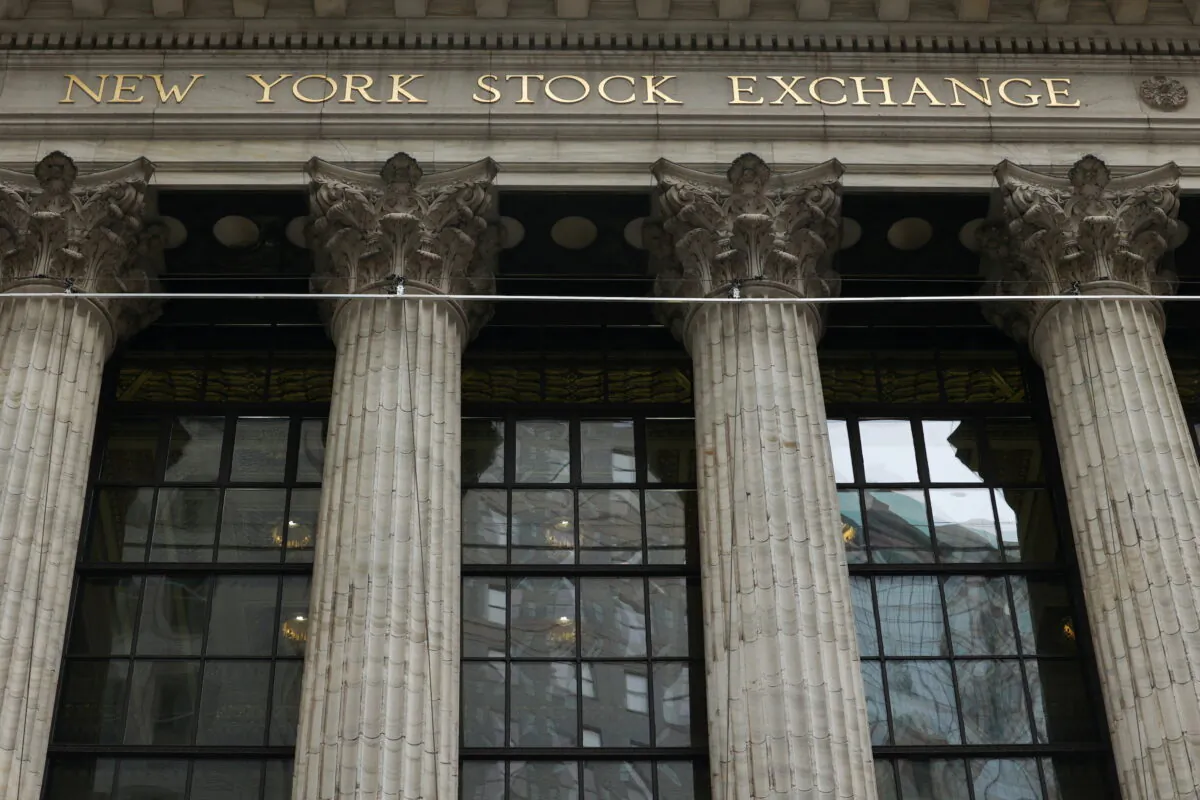 The New York Stock Exchange (NYSE) in New York, on Feb. 24, 2022. (Caitlin Ochs/Reuters)