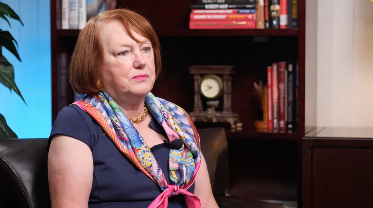 Sally Pipes, president in Health Care Policy at the Pacific Research Institute, speaks on EpochTV's "California Insider" program on Jan. 29, 2022. (Screenshot via The Epoch Times)