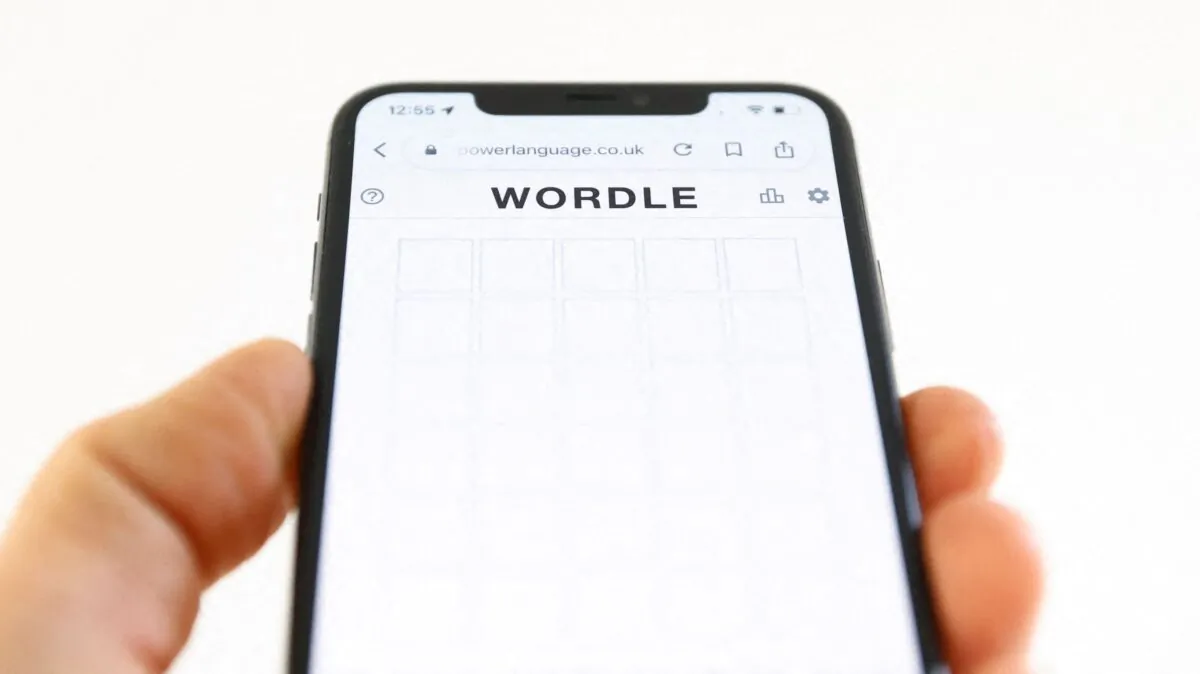Wordle, a website-only word game played on mobile phones and tablets. (Andrew Boyers/Illustration/Reuters)