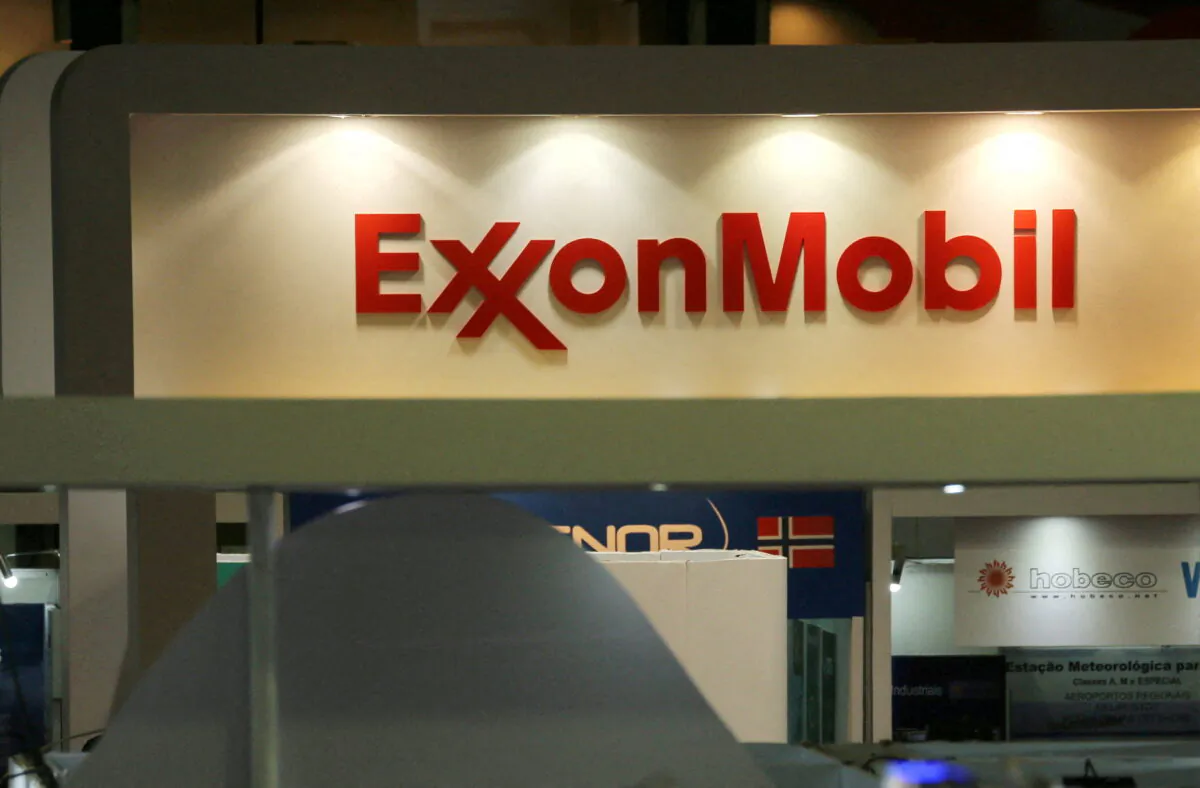 A logo of the Exxon Mobil Corp. is seen at the Rio Oil and Gas Expo and Conference in Rio de Janeiro, on Sept. 24, 2018. (Sergio Moraes/Reuters)