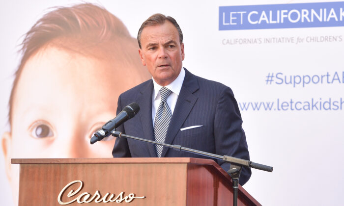 Rick Caruso attends the Let California Kids Hear Campaign at The Grove in Los Angeles on Aug. 12, 2019. (Matt Winkelmeyer/Getty Images for Caruso)