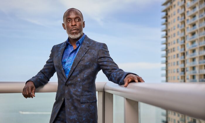 Michael K. Williams is seen in his award show look for the 27th Annual Screen Actors Guild Awards in Miami, Fla., on March 31, 2021. (Rodrigo Varela/Getty Images)