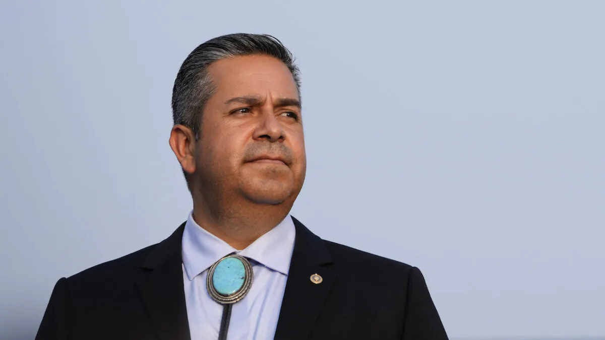 Sen. Ben Ray Lujan (D-N.M.) at rally near the U.S. Capitol in Washington, on Sept. 13, 2021. (Drew Angerer/Getty Images)