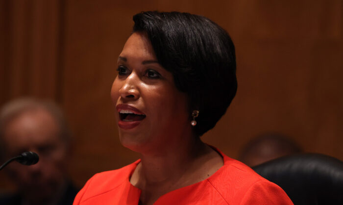 Washington Mayor Muriel Bowser speaks to a congressional panel in Washington on June 22, 2021. (Anna Moneymaker/Getty Images)