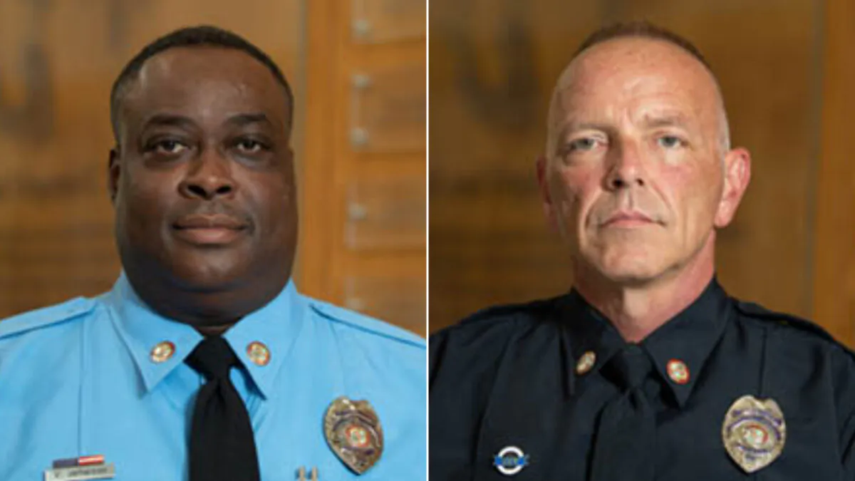 Campus safety Officer J.J Jefferson (L) and campus police Officer John Painter. (Courtesy of Bridgewater College)