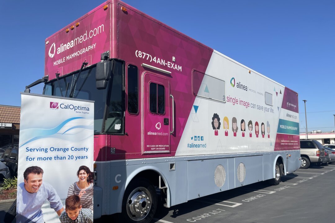 A healthcare organization launched a mobile mammography program in Buena Park, Calif., on Feb. 2, 2022. (Vanessa Serna/The Epoch Times)
