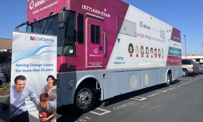 A healthcare organization launched a mobile mammography program in Buena Park, Calif., on Feb. 2, 2022. (Vanessa Serna/The Epoch Times)