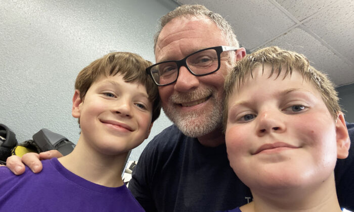 Texas political hopeful Jeff Younger with his sons James and Jude. (Courtesy of Jeff Younger)
