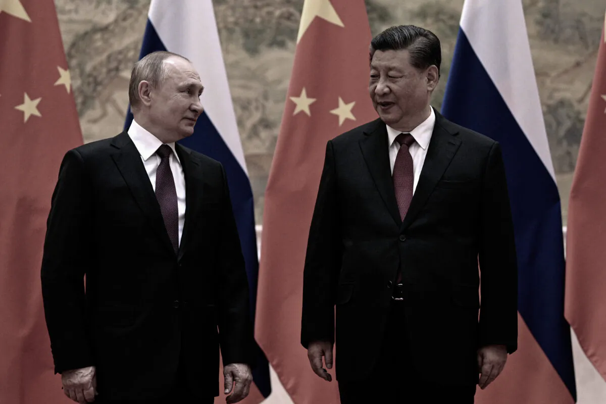 Chinese leader Xi Jinping meets Russian President Vladimir Putin in Beijing on Feb. 4, 2022. (Alexei Druzhinin/Sputnik/AFP via Getty Images)