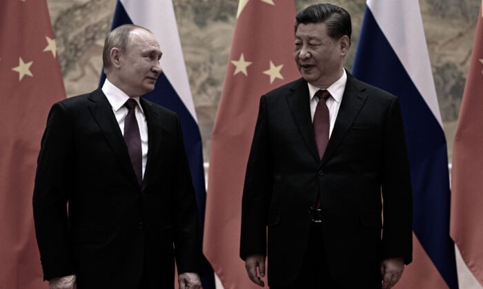 Chinese leader Xi Jinping meets Russian President Vladimir Putin  in Beijing on Feb. 4, 2022. (Alexei Druzhinin/Sputnik/AFP via Getty Images)
