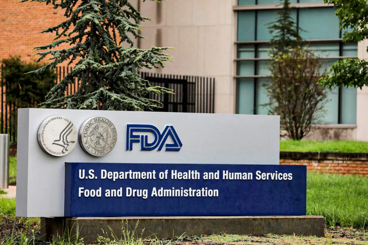 A picture taken outside the Food and Drug Administration (FDA) headquarters in White Oak, Md., on Aug. 29, 2020. (Andrew Kelly/Reuters)