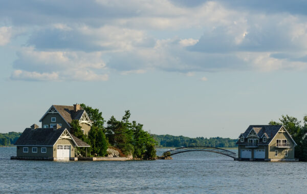 Luxury,Cottage,On,A,Small,Island,And,Two,Boathouses,Connected