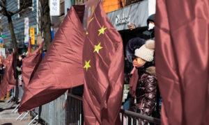 Chinese Regime Flags Continue to Make Presence in Flushing Chinese New Year Celebration With Fewer Carriers
