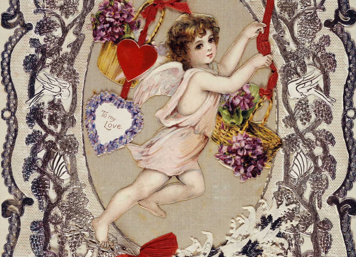 Detail of an English Victorian-era Valentine card. (Public domain)
