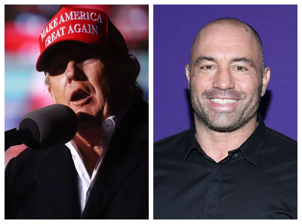 Former President Donald Trump and Joe Rogan (Mario Tama/Getty Images; Rob Kim/Getty Images)
